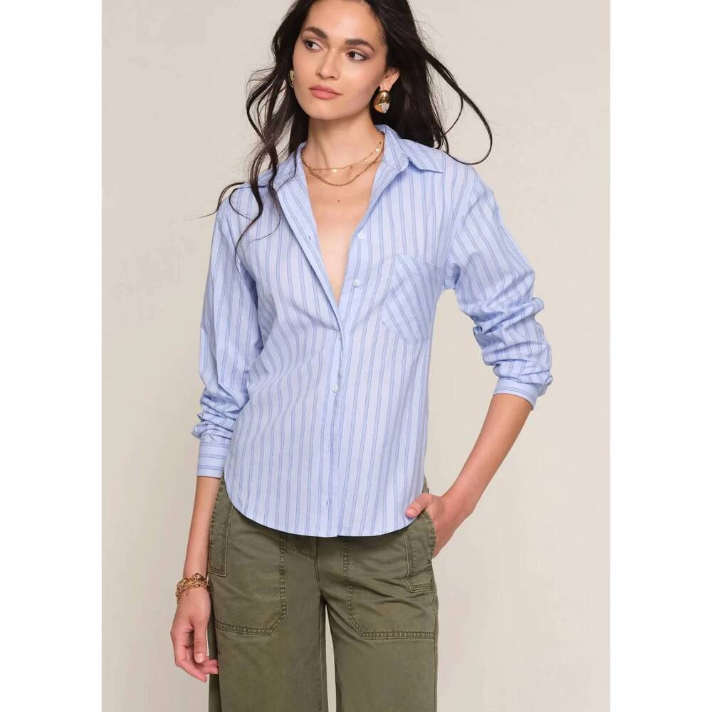 NEW HEARTLOOM timothy button up shirt in sky blue